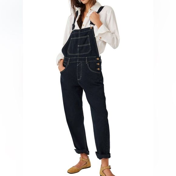 FREE PEOPLE‎ We The Free Ziggy Denim Overalls Size XSMALL - Picture 1 of 16